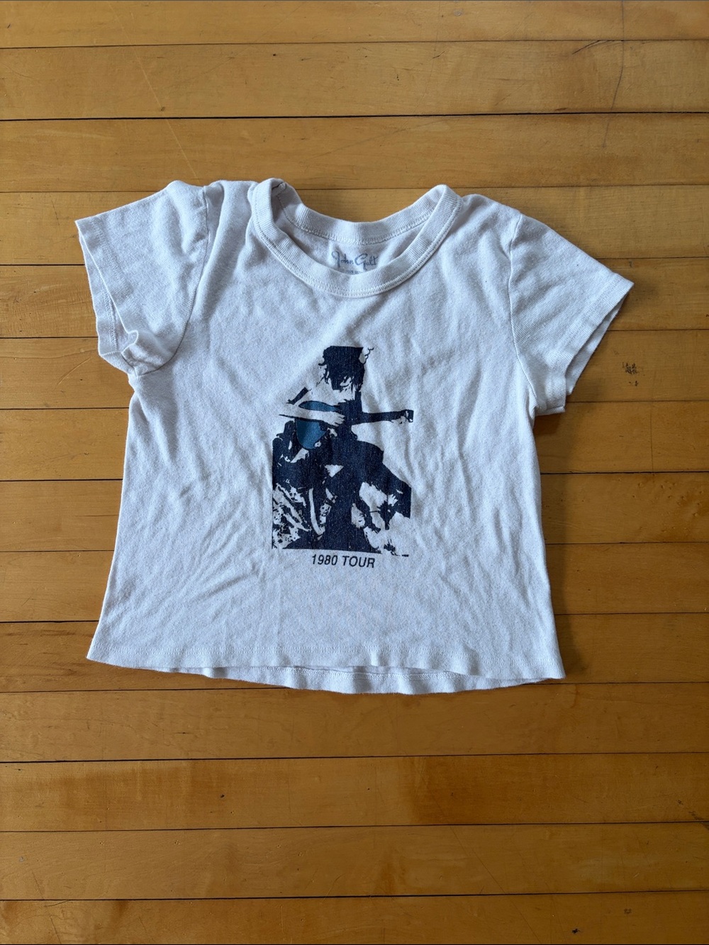 Brandy Melville White Tee with Navy Graphic